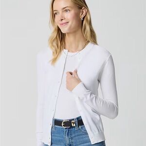 J Crew white classic cardigan